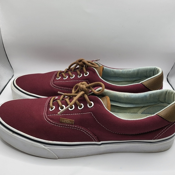 Vans Other - Vans Era 59 Men's 12 Canvas/Leather Burgundy Maroon Red Skate Shoes 721356